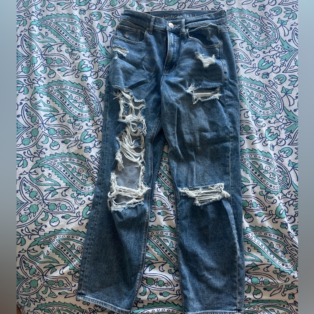American Eagle Outfitters Ripped Blue Skinny Jeans